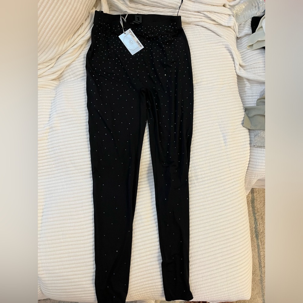 Skims x Swarovski Jelly Sheer High Waisted Legging Onyx Size M - Picture 6 of 6